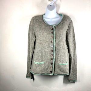 Sundance gray extra fine merino wool cardigan size medium